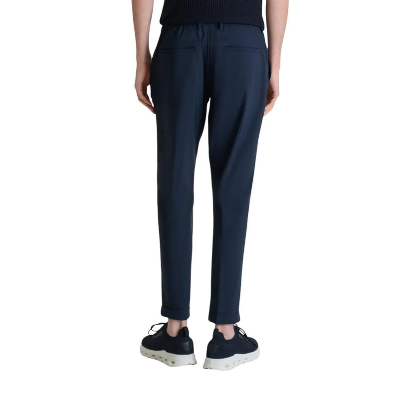 Dark navy slim-fit antony morato men trousers with tailored silhouette and subtle creases for a polished look