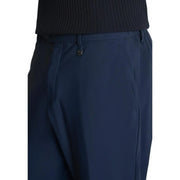 Antony Morato men trousers in navy blue with sleek smooth fabric and subtle front pleats for a tailored fit