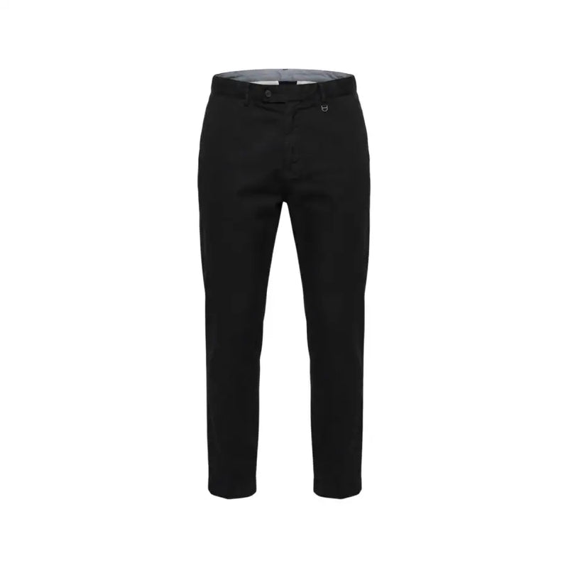 Antony Morato men trousers in black tailored fabric with a sleek straight-leg cut and subtle stitching details