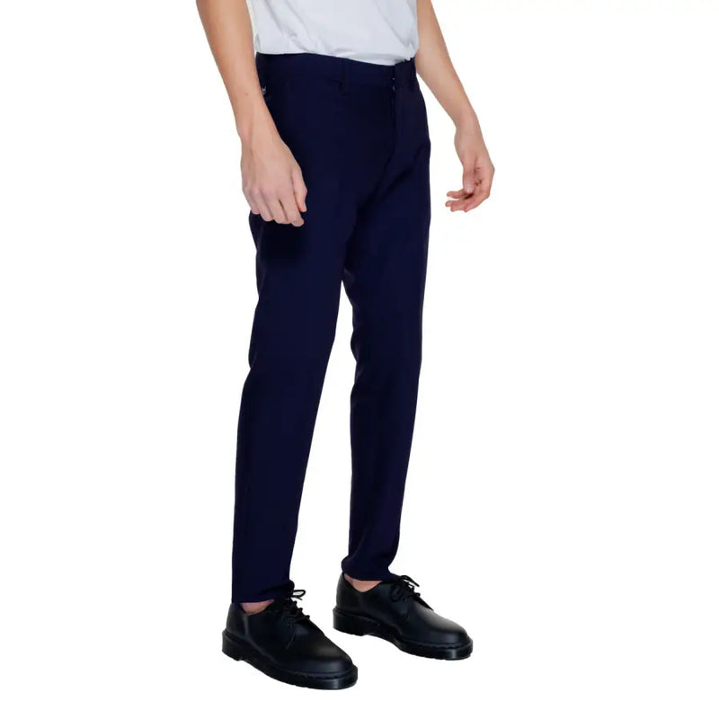 Antony Morato men trousers navy blue slim-fit with tailored design and subtle stitching details