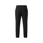Black tailored Antony Morato men trousers with elastic waistband and two rear pockets shown from the back side