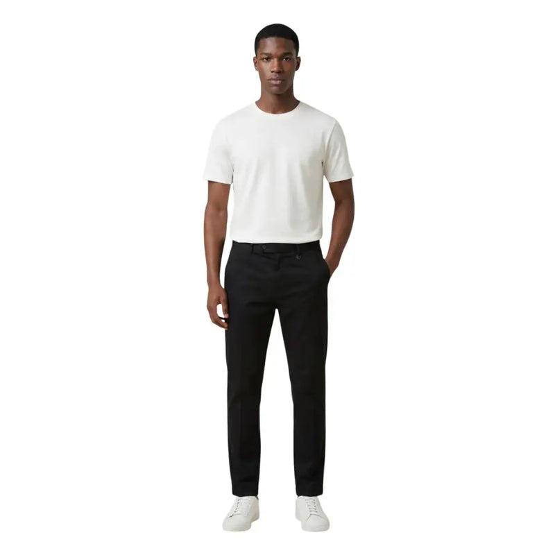 Antony Morato men trousers black tailored with sleek modern cut and subtle stitching details