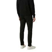 Black tailored Antony Morato men trousers with a sleek slim-fit cut and smooth fabric for formal wear