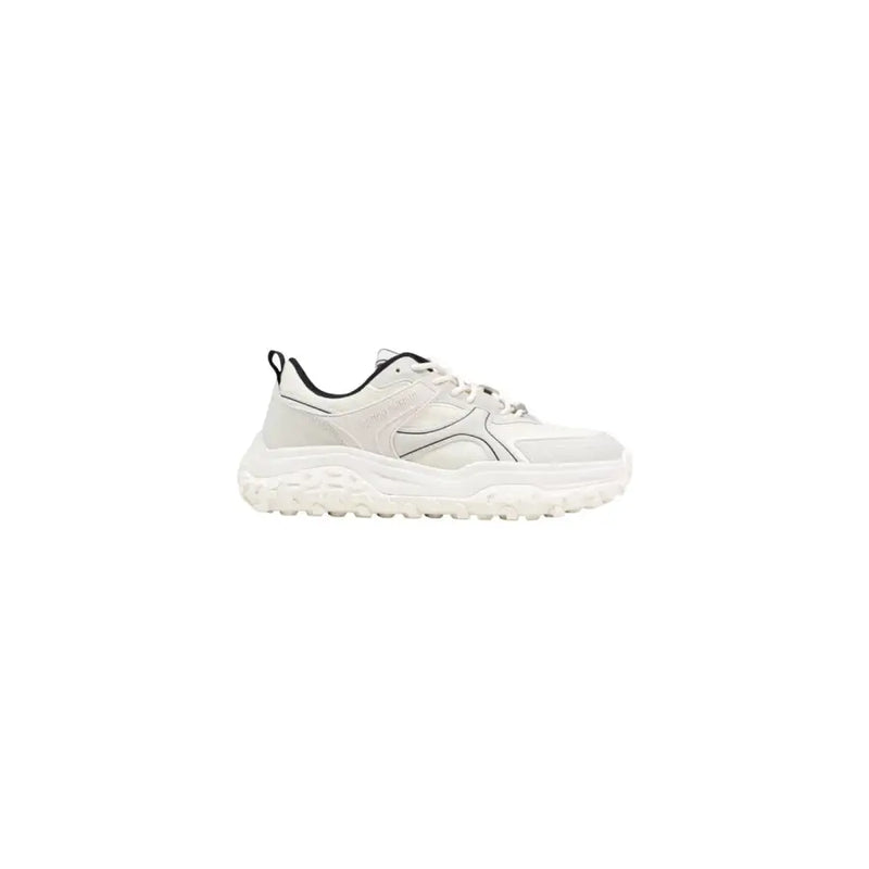 Antony Morato men white and black chunky lace up sneakers with textured rubber sole mmfw01868-le500181