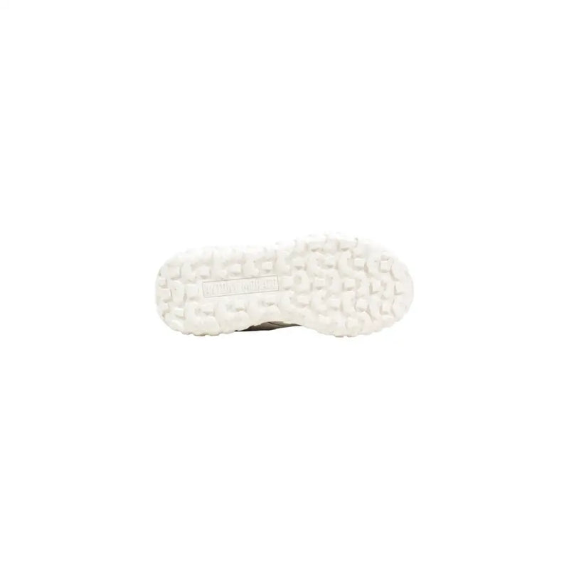 Antony Morato men white lace up sneakers with white rubber sole and textured blocky tread embossed madison market