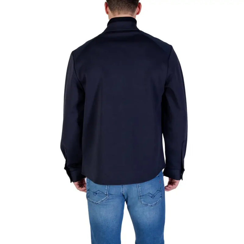 Men’s navy blue long-sleeved collared shirt from Antony Morato for fall winter collection