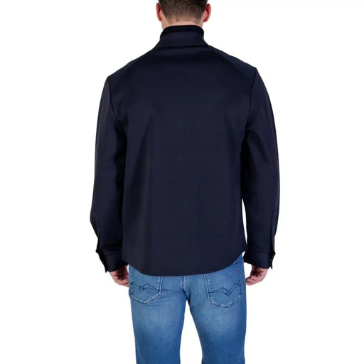Men’s navy blue long-sleeved collared shirt from Antony Morato for fall winter collection