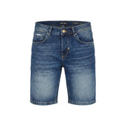 Antony Morato Herrenshorts aus verwaschenem, blauem Denim mit klassischem Fünf-Taschen-Design, Vorderansicht