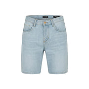 Antony Morato shorts for men in light-wash denim with five-pocket design and branded waistband label, front view
