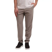 Armani Exchange Khakifarbene, schmal geschnittene Chino-Hose mit tailliertem Design, Reißverschluss- und Knopftaschen für Herbst und Winter