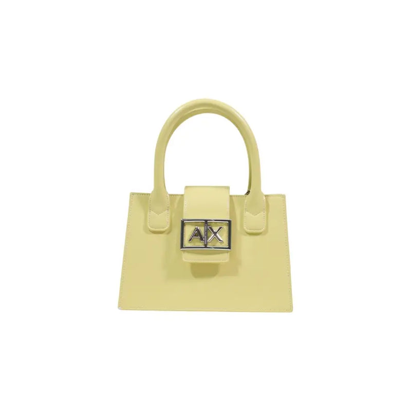 Armani Exchange pale yellow mini handbag with metallic AX clasp