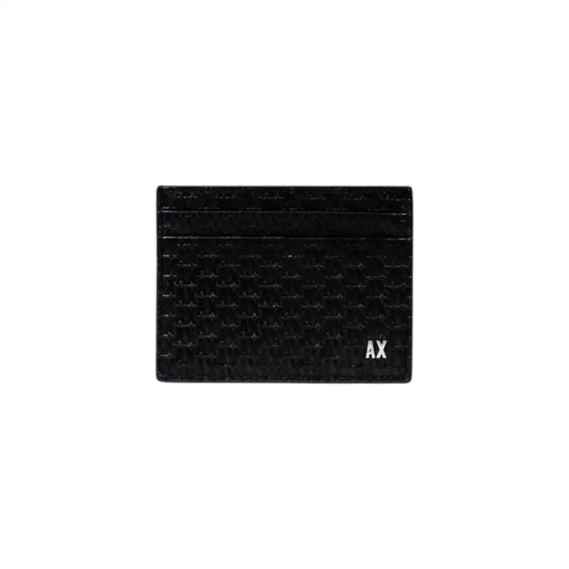 Black patterned leather card holder from Armani Exchange for men’s fall winter collection