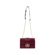 Sleek burgundy Armani Exchange crossbody bag with gold ax clasp