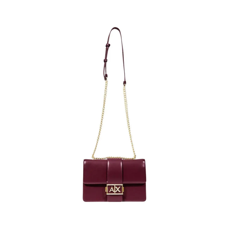 Sleek burgundy Armani Exchange crossbody bag with gold ax clasp