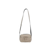 Armani Exchange beige leather crossbody bag with black strap