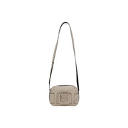 Armani Exchange beige leather crossbody bag with black strap