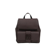 Armani Exchange womens black rucksack with pockets and textured leather flap
