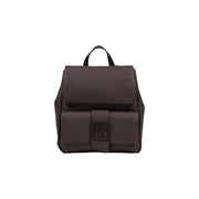 Armani Exchange womens black rucksack with pockets and textured leather flap