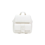 Sleek white Armani Exchange womens black rucksack with pockets and minimalist embossed logo