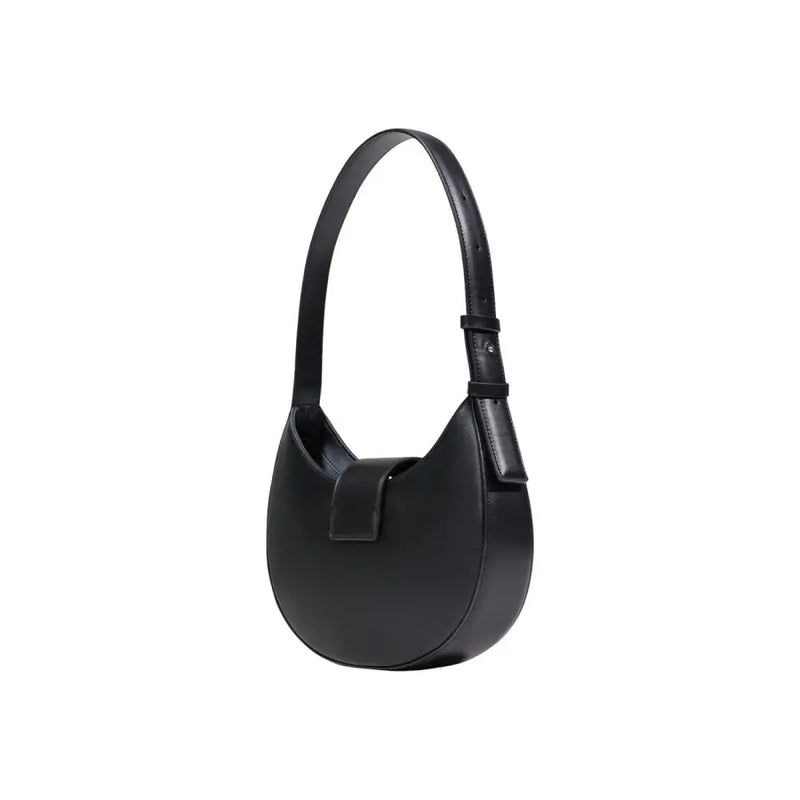 Armani Exchange black leather women’s hobo bag with zip closure and a sleek minimalist single shoulder strap design