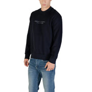Black Armani Exchange crewneck sweatshirt with subtle white embroidered logo made of 100% cotton for fall winter use