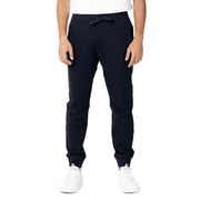 Black jogger pants with drawstring waistband and ribbed cuffs from armani exchange blue cotton laced trousers for men fall winter