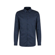 Men’s navy blue printed cotton long sleeve button-up shirt from Armani Exchange
