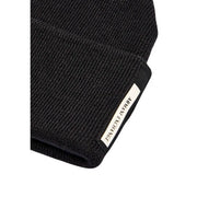 Armani Exchange Casquette homme noire en maille côtelée avec étiquette de marque, vue de face