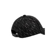 Armani Exchange Schwarze Baumwollkappe für Herren mit sich wiederholendem grauen geometrischen Muster, Vorderansicht