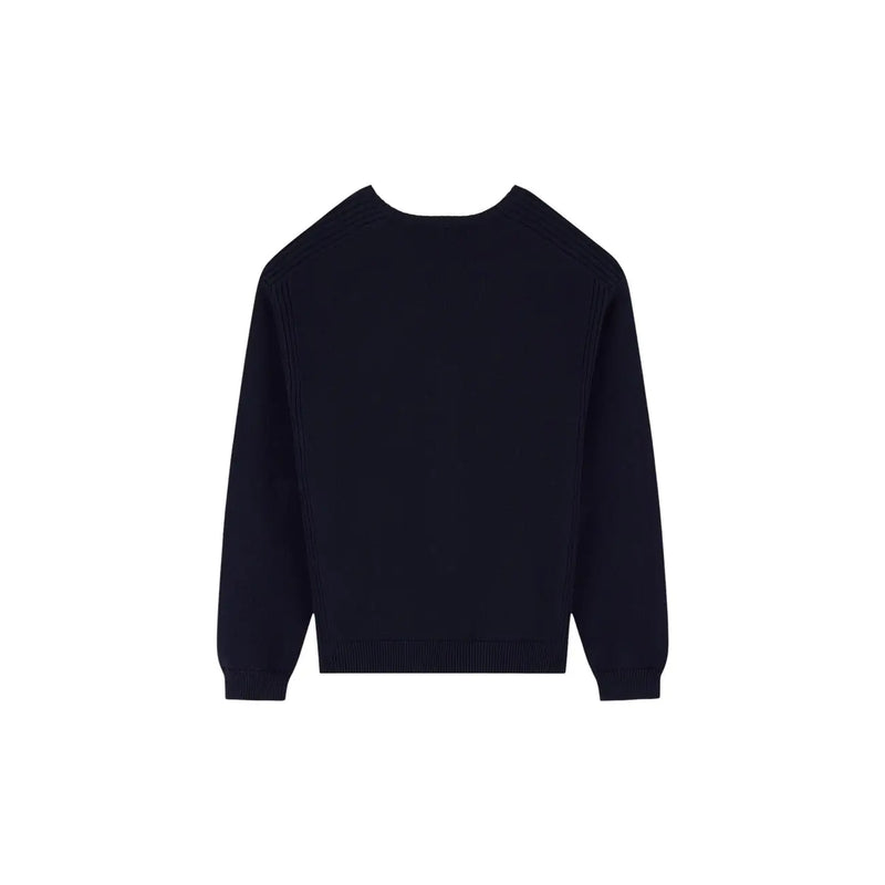 Armani Exchange Schwarzer Baumwollpullover für Herren mit Rippstrickstruktur und Rundhalsausschnitt, Vorderansicht