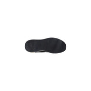 Black rubber sole with textured ribbed pattern on armani exchange grey polyester sneakers for men