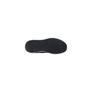 Black rubber sole with textured ribbed pattern on armani exchange grey polyester sneakers for men