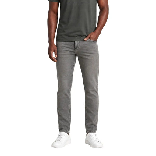 Armani Exchange jeans for men in gray slim-fit denim with front pockets, front view