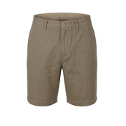 Armani Exchange Leinenshorts für Herren in Khaki mit Knopfverschluss und Gürtelschlaufen, Vorderansicht