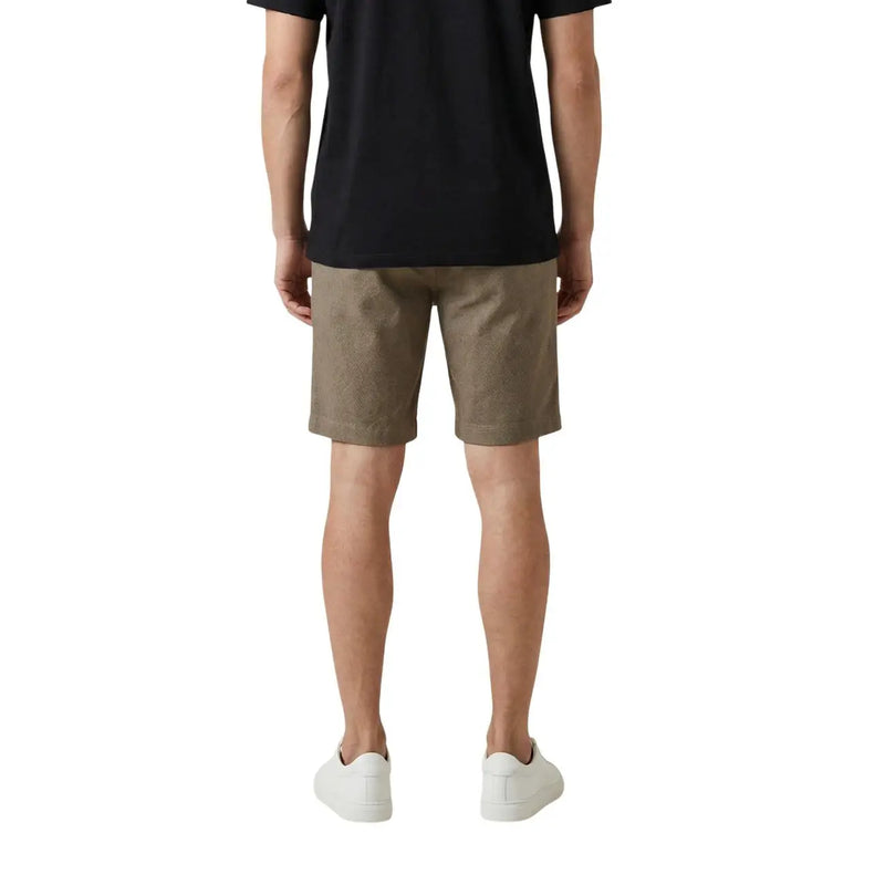 Armani Exchange Leinenshorts für Herren in Khaki mit geradem Bein und Vordertaschen, Vorderansicht