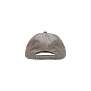 Armani Exchange men baseball hat grey polyester cap with matte finish and adjustable strap shown from the back