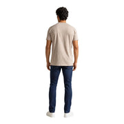 Armani Exchange men beige cotton short-sleeved t shirt with round neck showcasing front view