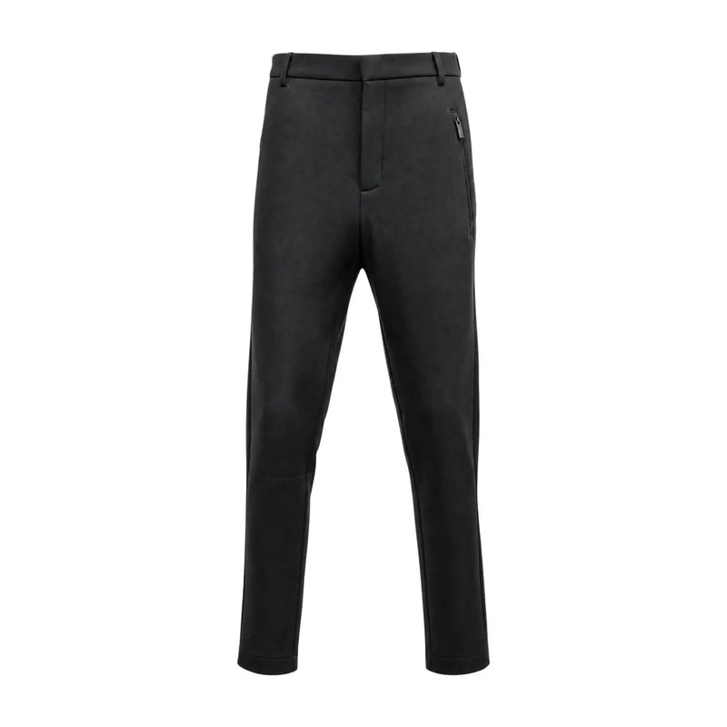Armani Exchange men black cotton blend tailored trousers with sleek design and subtle side zip pockets