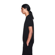Armani exchange men black cotton t shirt with short sleeves and subtle textured repeating pattern