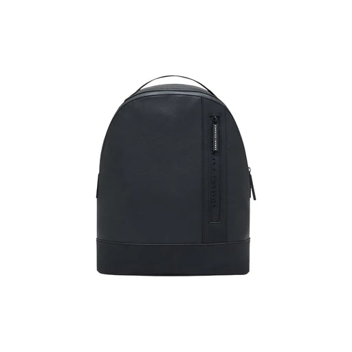 Armani Exchange Schwarzer Herren-Rucksack aus Polyester mit elegantem, minimalistischem Design und vertikalem Reißverschluss.