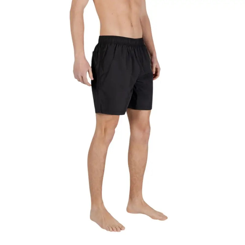 Short de bain noir de sport avec ceinture élastique en polyester pour homme par Armani Exchange collection printemps-été
