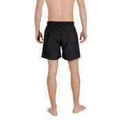 Armani Exchange men black polyester swimwear shorts with elastic waistband and side pockets for spring summer