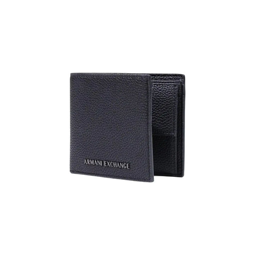 Armani Exchange Portefeuille homme noir en polyester 12x9 cm avec revêtement en cuir texturé noir et logo en relief