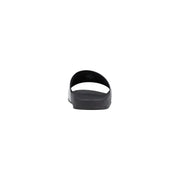 Armani Exchange men black slide sandal with textured pvc strap and rubber sole for casual wear