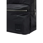 Armani Exchange men black rucksack with textured nylon exterior and silver-toned zippers size 31x45x19 cm