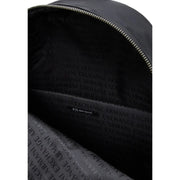 Armani Exchange men black rucksack interior with repeating logo pattern and silver zipper size 31x45x19 centimeters