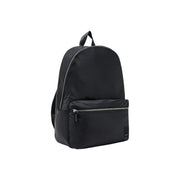 Armani Exchange men black nylon rucksack with silver zippers and logo patch on lower right side size 31x45x19