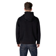 Armani Exchange Schwarzer Herren-Kapuzenpullover aus Baumwolle mit Reißverschluss, weichem, glattem Stoff und klassischem Design