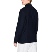 Armani Exchange men blazer in sleek navy blue with modern minimalist design and subtle seam detailing