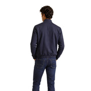 Armani Exchange Marineblaue Herren-Bomberjacke aus Baumwollmischgewebe mit gerippten Bündchen und Saum, ideal für die Freizeit.
